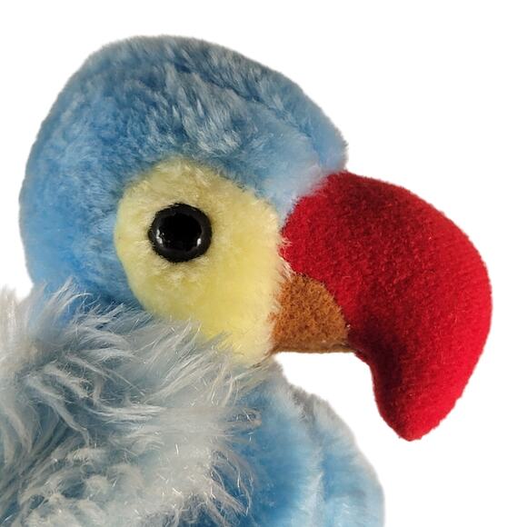 Vintage Applause Blue Bird Parrot Stuffed Animal Plush Red Beak 1981 Tatoo Baby - Picture 3 of 11